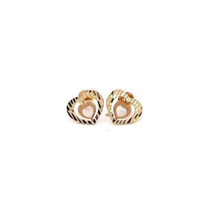 18K Gold Earrings Stud Heart 1.10 grams